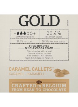 Шоколад белый с карамелью 37,1% таблетки 4*2.5кг Callebaut (CHK-R30GOLD-2B-U75) (КОД 14854) (+18°С)