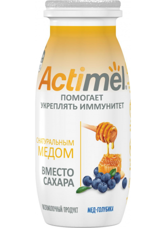 Напиток фруктовый ACTIMEL мед-голубика, 95г