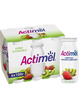Кисломолочный напиток Actimel киви-клубника 2,5% 100г