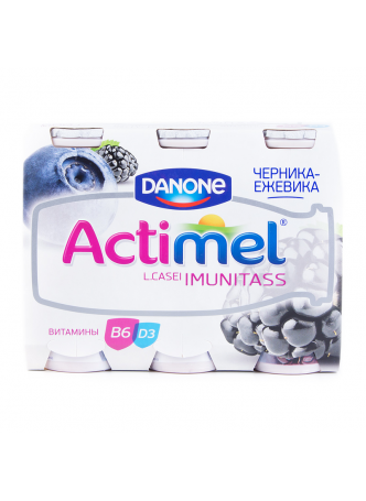 Кисломолочный напиток Actimel черника-ежевика 2,5% 100г оптом