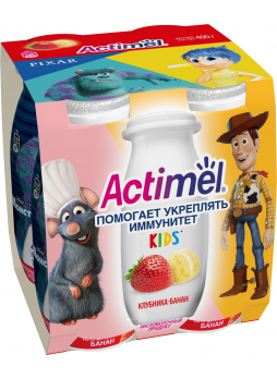 Кисломолочный продукт ACTIMEL KIDS клубника/банан, 100г