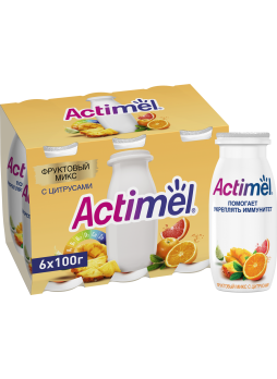 Напиток кисломолочный цитрусовый микс ACTIMEL, 100г