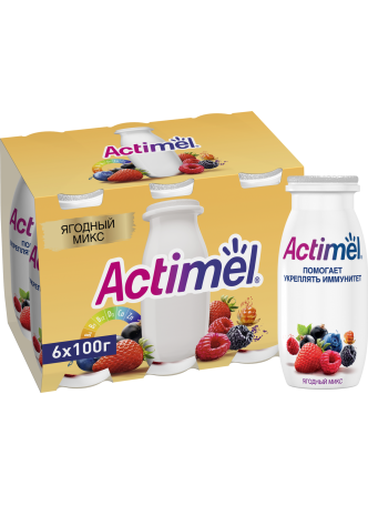 Напиток Actimel кисломолочный обогащенный ягодный микс 2.5% 100г