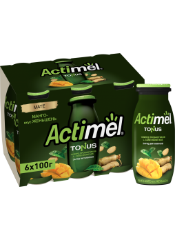 Кисломолочный напиток Actimel Tonus манго-мате-жешьшень 2,5% 100г