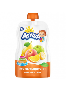 Пюре АГУША мультифрукт, 90 г