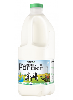 Молоко пастеризованное ПРАВИЛЬНОЕ МОЛОКО Organic 2,5%, 2л БЗМЖ