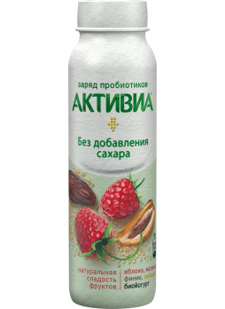 Биойогурт питьевой обогащенный яблоко-малина-финик-амарант Активиа 2% 260 г