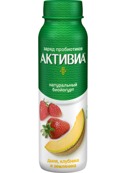 Йогурт питьевой АКТИВИА С дыней клубникой и земляникой 2,4% БЗМЖ, 260 г