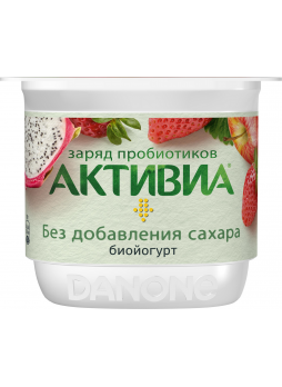 Йогурт клубника-яблоко-питахайя АКТИВИА, 150 г