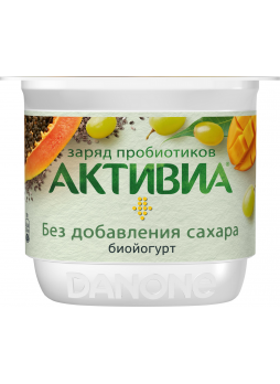 Йогурт виноград-манго-папайя-семена чиа АКТИВИА, 150 г