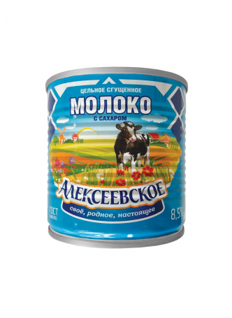 Алексеевское Молоко цельное сгущенное с сахаром, 380г оптом