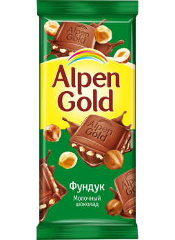 Шоколад ALPEN GOLD молочный фундук, 85г
