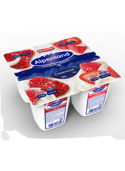 Йогуртный продукт Alpenland малина-клубника 7,5% 95 г