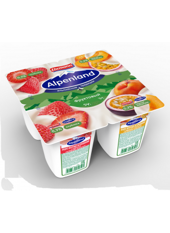 Йогуртный продукт Alpenland клубника персик-маракуйя 0,3% 95 г оптом