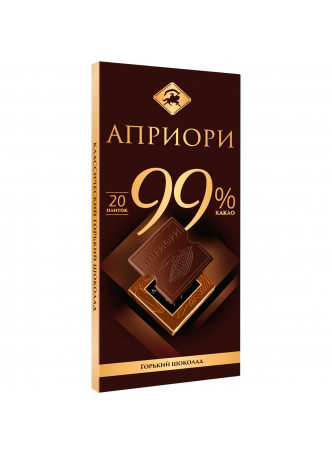 Шоколад горький АПРИОРИ 99% какао, 100г оптом