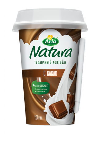 Молочный коктейль Arla Natura, с какао, ультрапастеризованный, 1,5%, 200 мл оптом