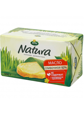 Масло сливочное NATURA 82%, 500г оптом
