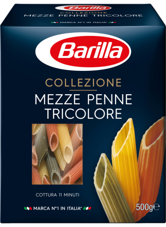 Макаронные изделия Barilla Mezze Penne Tricolore перышки трехцветные 500г оптом