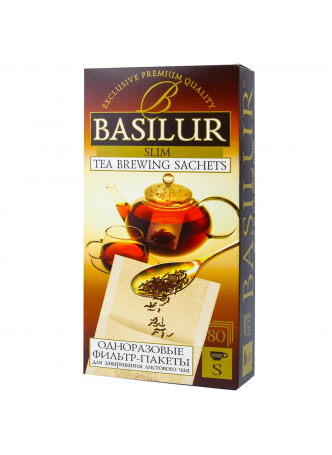 Фильтр-пакеты BASILUR для заваривания листового чая, 80 шт оптом