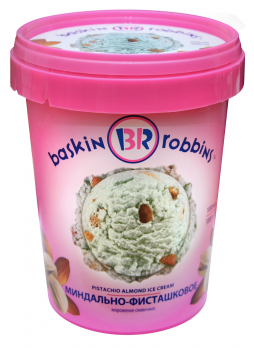 Мороженое пломбир BASKIN ROBBINS Миндаль и Фисташка ведерко, 600г БЗМЖ