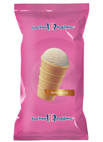 Мороженое BASKIN ROBBINS ванильное в вафельном стаканчике, 70 г оптом