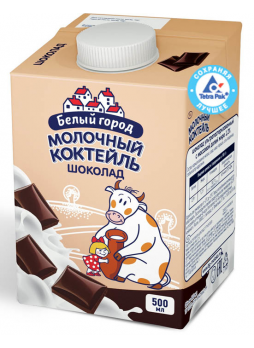 Молочный коктейль БЕЛЫЙ ГОРОД Шоколад 1,2%, 500мл БЗМЖ