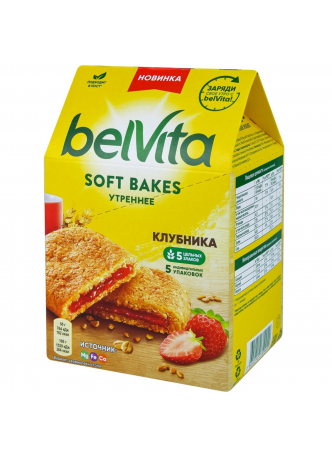 Печенье Софт Бэйкс со злаками и начинкой Клубника BELVITA, 250 г оптом