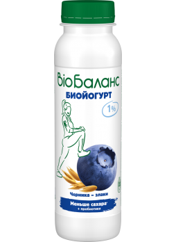 Йогурт питьевой без заменителя молочного жира Чернослив-Злаки БИО БАЛАНС, 270 г