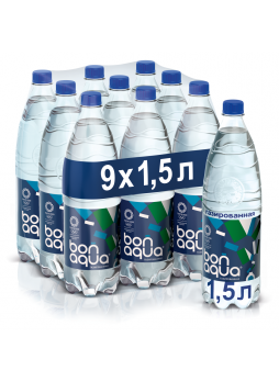 Питьевая вода BONAQUA газированная, 1,5 л