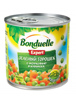 Горошек Bonduelle зеленый с морковью в кубиках 400 г