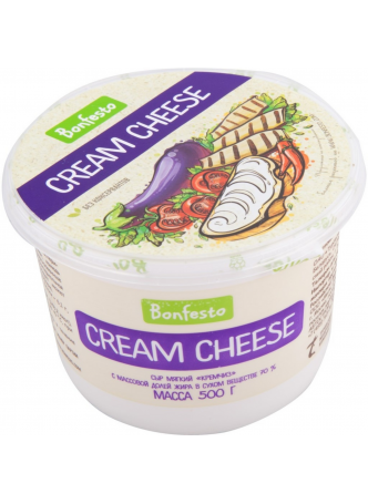 Сыр BONFESTO Cream Cheese Кремчиз 70% мягкий, 500 г БЗМЖ