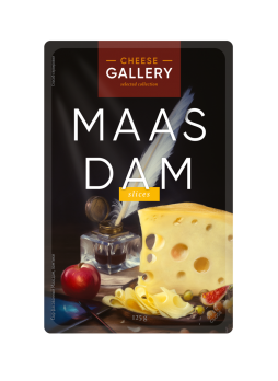 Сыр CHEESE GALLERY Маасдам нарезной без заменителя молочного жира, 120 г