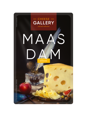 Сыр CHEESE GALLERY Маасдам нарезной без заменителя молочного жира, 120 г оптом