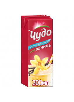 Коктейль ЧУДО молочное Ваниль 2%, 200г БЗМЖ