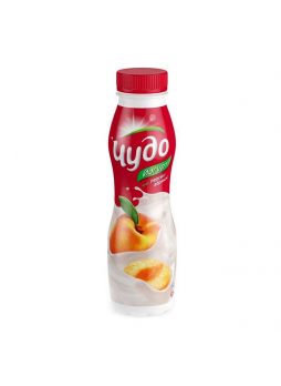 Йогурт питьевой ЧУДО персик/абрикос 2,4%, 270 г БЗМЖ