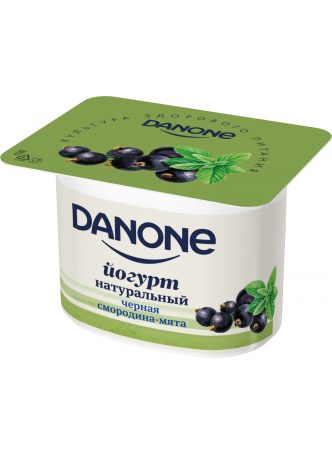 Йогурт черная смородина-мята DANONE 2,9%, 110г БЗМЖ