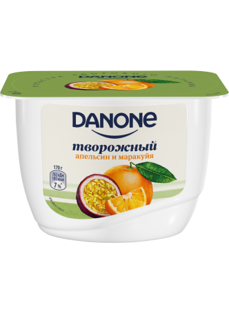 Йогурт творожный DANONE Апельсин-Маракуйя, 170 г оптом