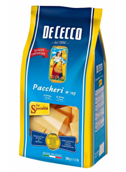 Макаронные изделия DE CECCO Paccheri №125, 500г