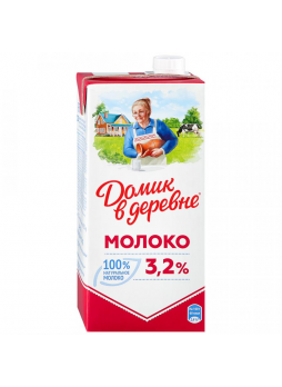 Молоко ДОМИК В ДЕРЕВНЕ стерилизованное 3,2%, 925мл БЗМЖ