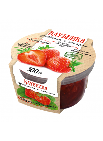 Живая ягода ЕГОРЬЕВСКИЕ ТРАДИЦИИ Клубника дробленая с сахаром, 300 г оптом