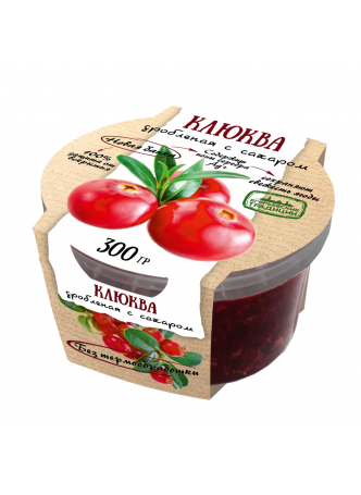 Живая ягода ЕГОРЬЕВСКИЕ ТРАДИЦИИ Клюква дробленая с сахаром, 300 г