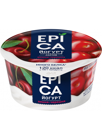 Йогурт EPICA Вишня-черешня, 130 г БЗМЖ оптом