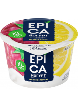Йогурт EPICA с Малиной и Лимоном 4,8%, 190г