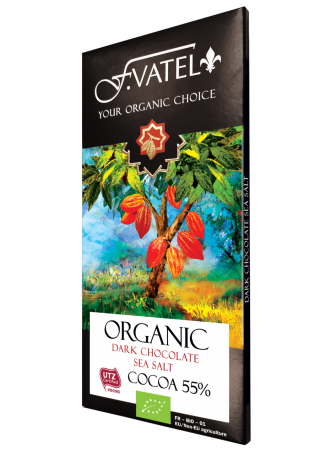 Шоколад темный с морской солью Organic F.VATEL, 100 г оптом