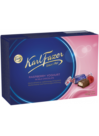 Конфеты FAZER Karl Fazer с начинкой из малинового йогурта, 150г оптом