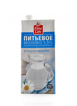 Молоко Fine Life ультрапастеризованное 1,5%, 1л БЗМЖ