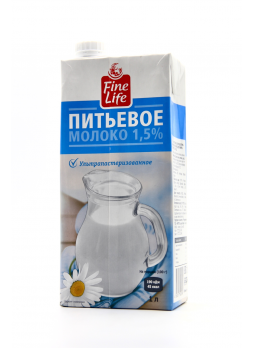 Молоко Fine Life ультрапастеризованное 1,5%, 1л БЗМЖ