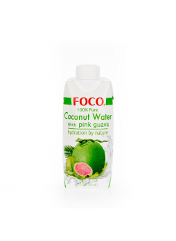 Вода кокосовая FOCO с розовым гуава, 0,33л