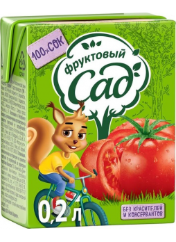 Сок ФРУКТОВЫЙ САД томатный, 0,2л