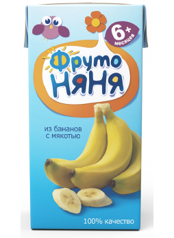 Нектар ФРУТОНЯНЯ из бананов с мякотью, 200г